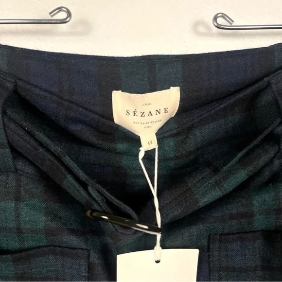 Sezane Green Plaid Mini Skirt - Picture 8 of 8
